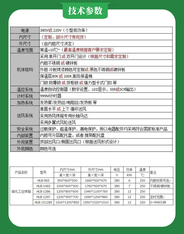 一箱多胆烤箱手艺参数
